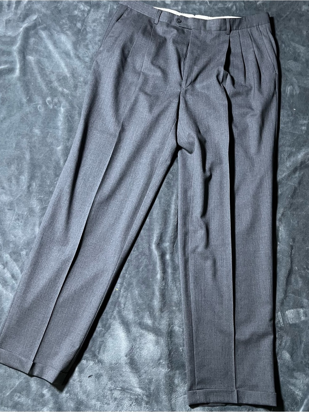 Vintage Givenchy Monsieur Triple Pleated Cuffed Grey Men’s Dress Pants 40x34 USA